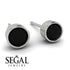 One Earring Bezel Stud Black Diamond Earrings - Royal No. 9 image 2