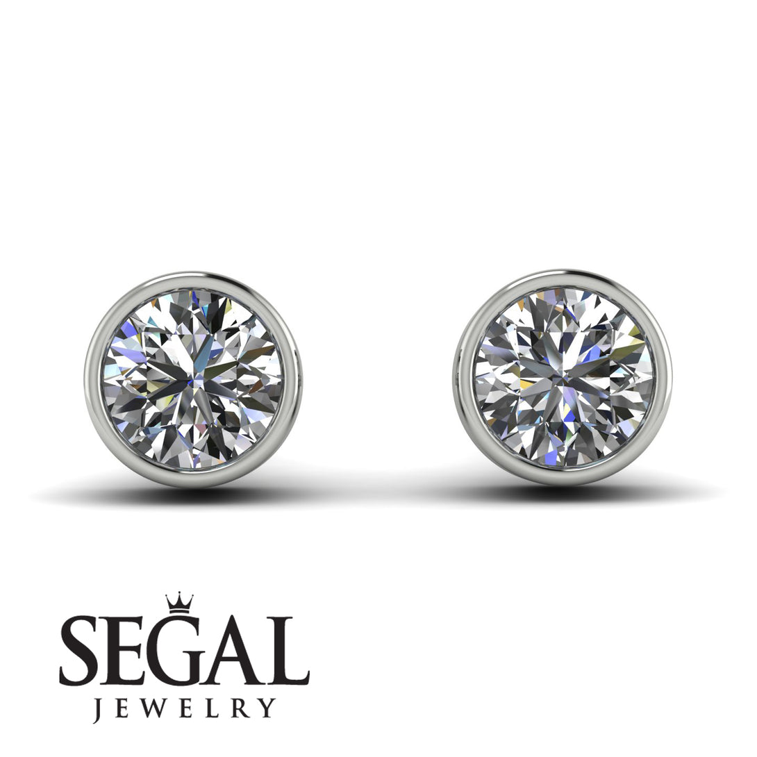 Bezel Stud Diamond Earrings - Royal No. 3
