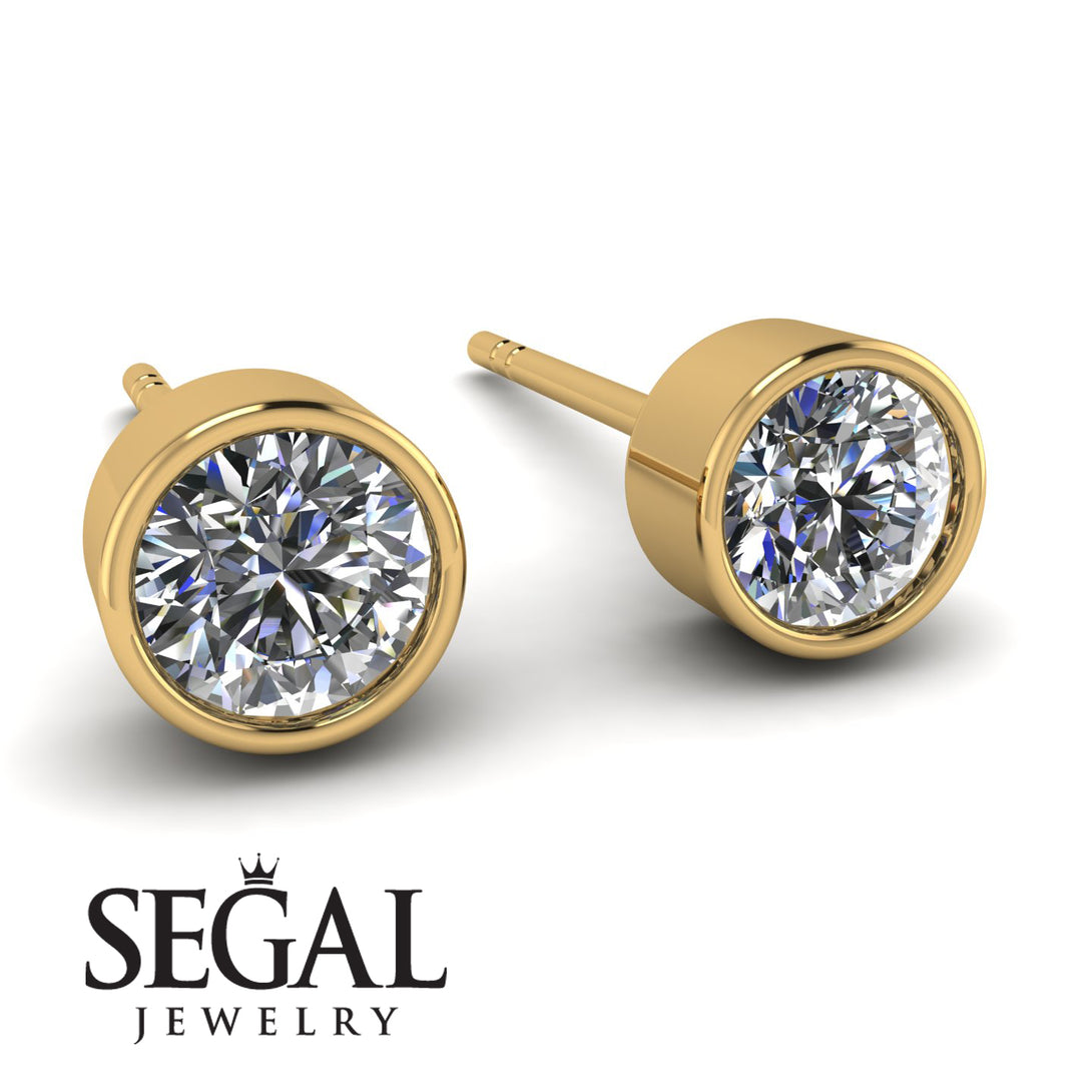 Bezel Stud Diamond Earrings - Royal No. 1