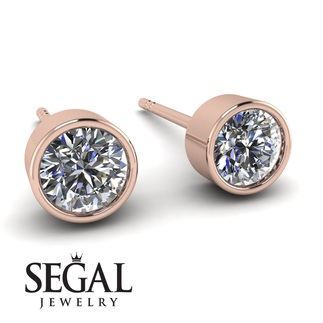 Bezel Stud Diamond Earrings - Royal No. 2