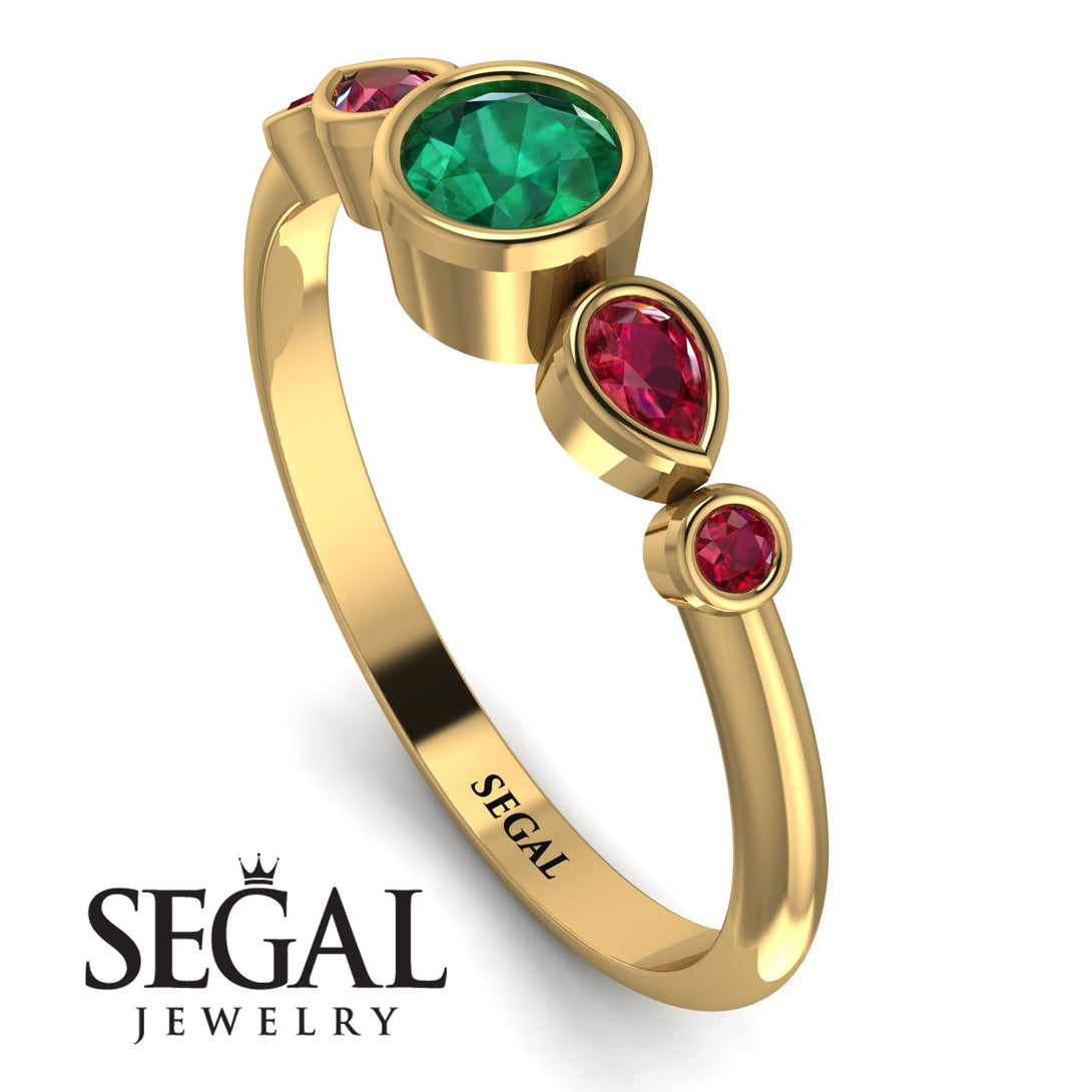 Bezel Symmetrical Emerald Ring - Ivy No. 49
