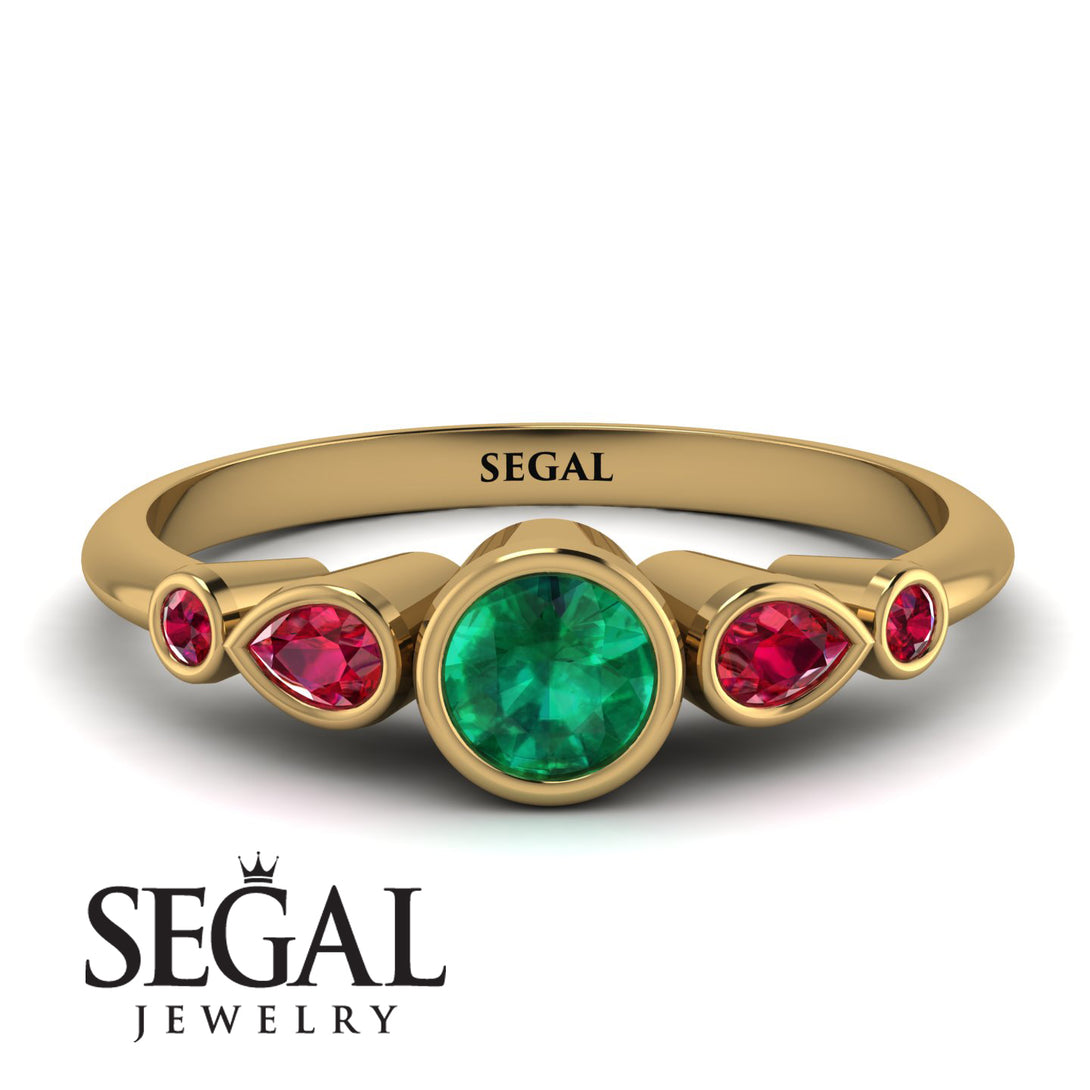 Bezel Symmetrical Emerald Ring - Ivy No. 49