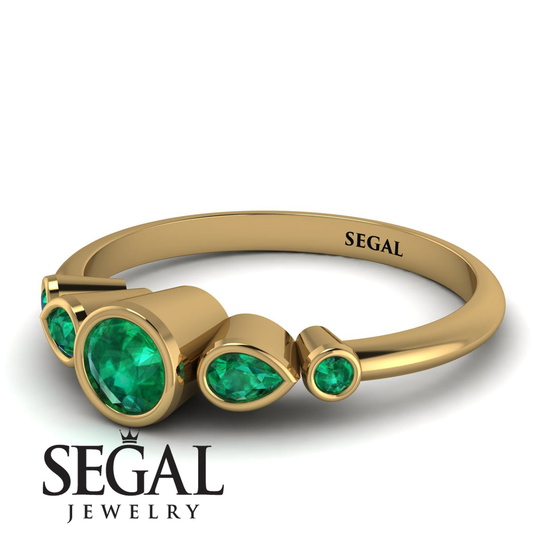 Bezel Symmetrical Emerald Ring - Ivy No. 19