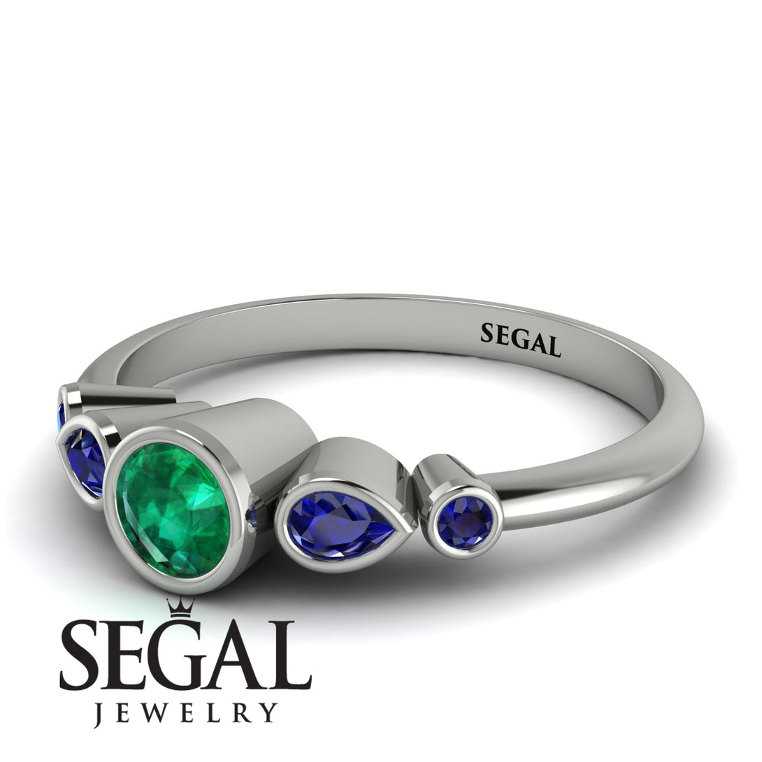 Bezel Symmetrical Emerald Ring - Ivy No. 66