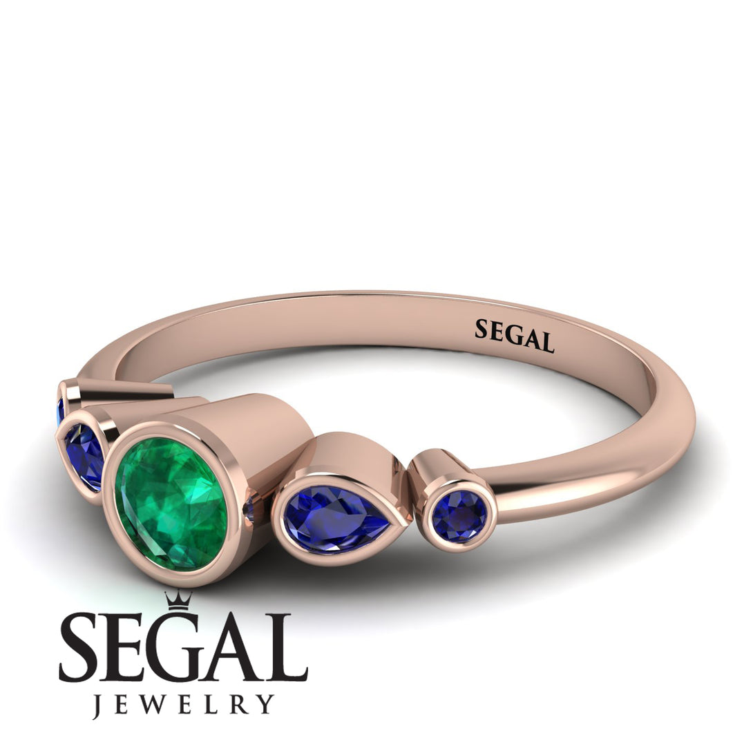 Bezel Symmetrical Emerald Ring - Ivy No. 65