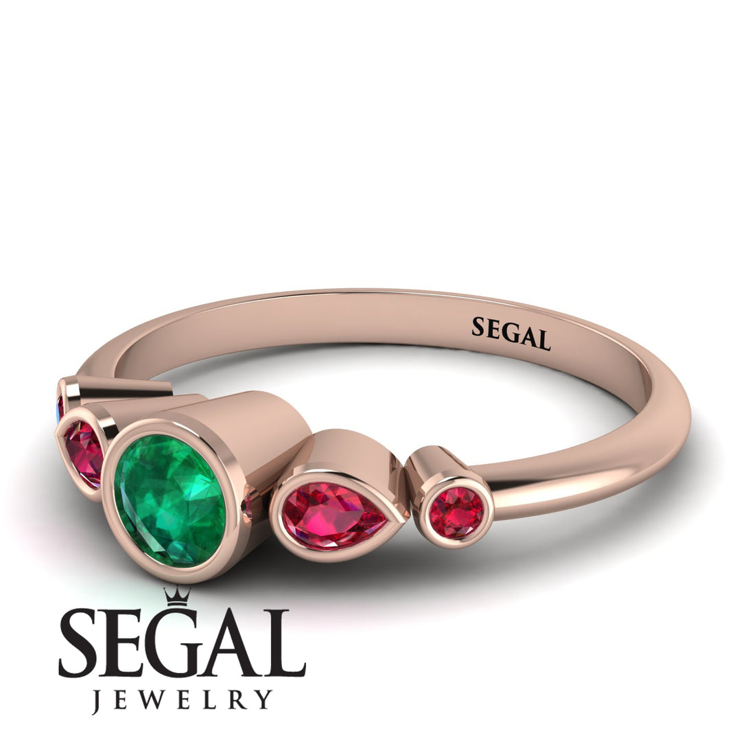 Bezel Symmetrical Emerald Ring - Ivy No. 50