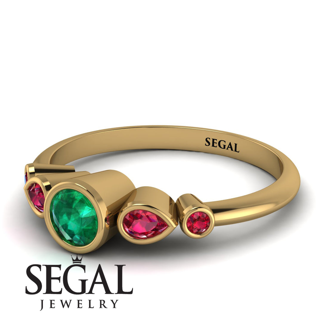 Bezel Symmetrical Emerald Ring - Ivy No. 49