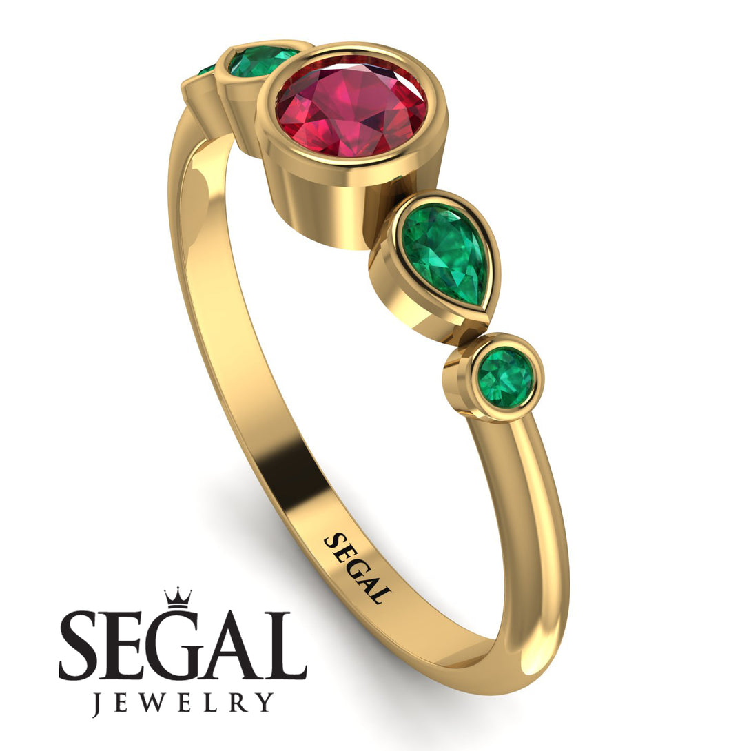 Bezel Symmetrical Ruby Ring - Ivy No. 25