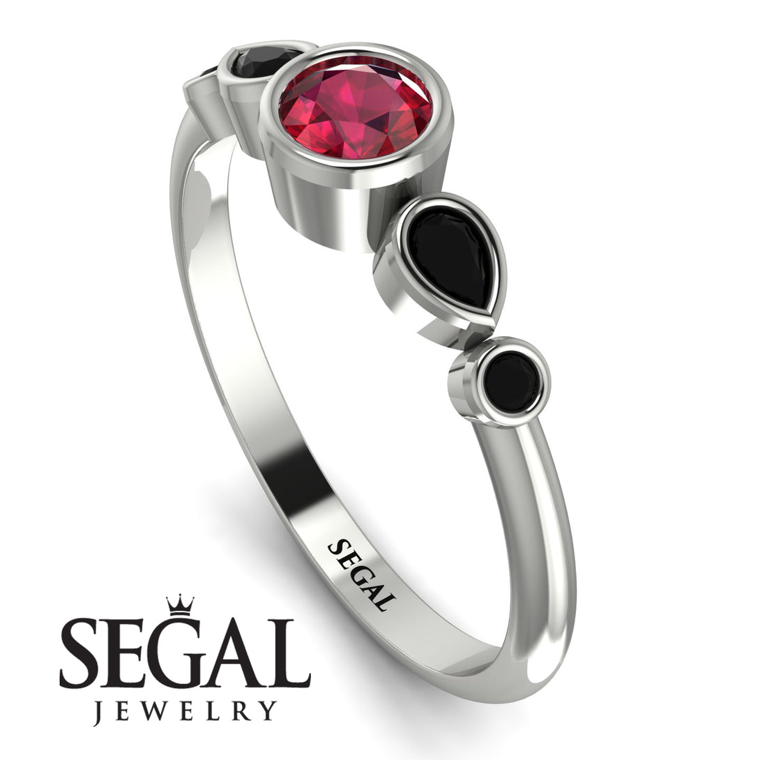 Bezel Symmetrical Ruby Ring - Ivy No. 42