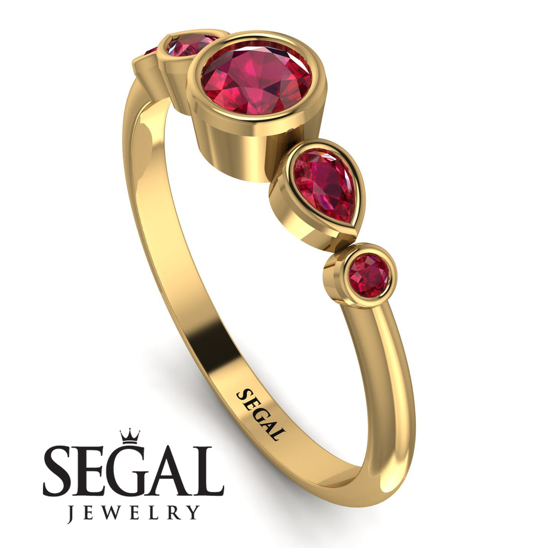 Bezel Symmetrical Ruby Ring - Ivy No. 55