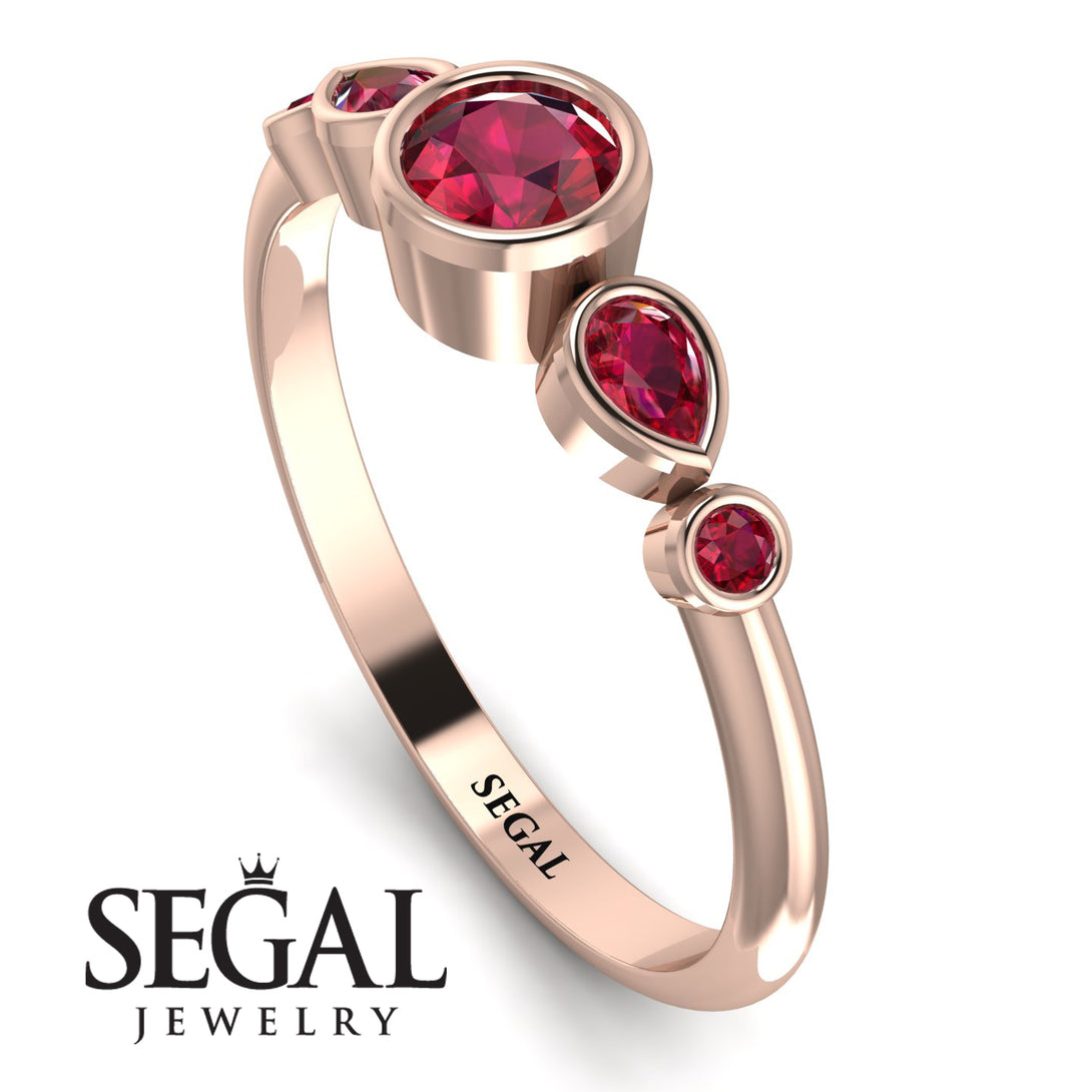 Bezel Symmetrical Ruby Ring - Ivy No. 56