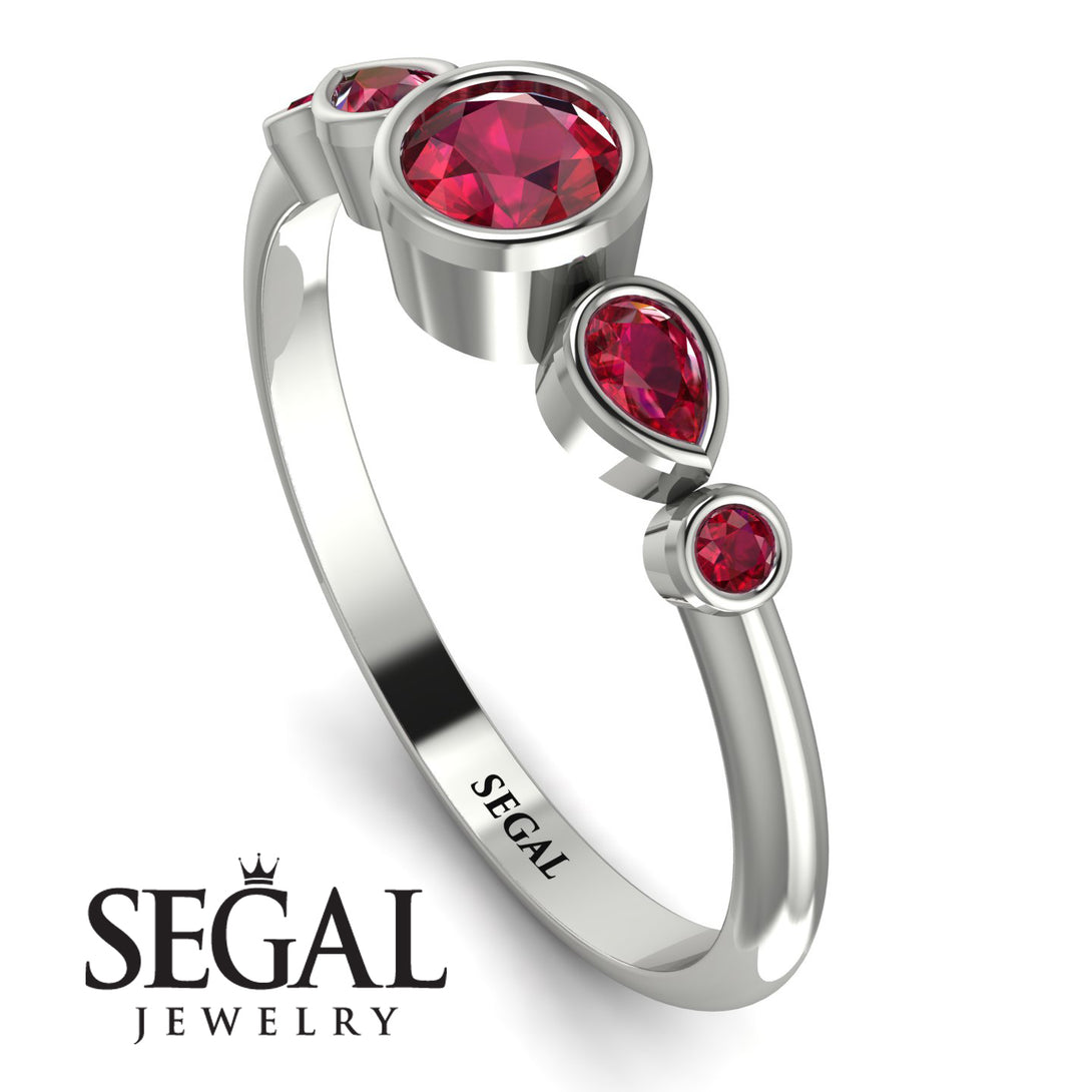 Bezel Symmetrical Ruby Ring - Ivy No. 57