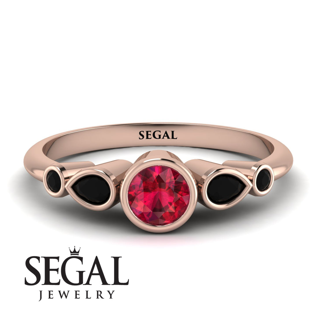 Bezel Symmetrical Ruby Ring - Ivy No. 41