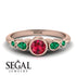 Bezel Symmetrical Ruby Ring - Ivy No. 26