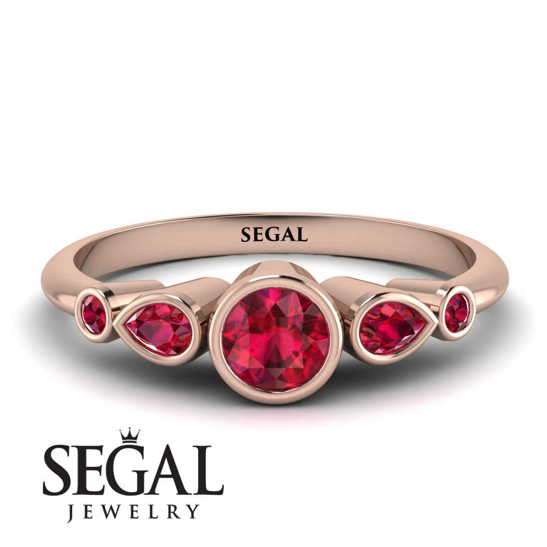 Bezel Symmetrical Ruby Ring - Ivy No. 56