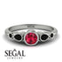 Bezel Symmetrical Ruby Ring - Ivy No. 42