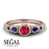 Bezel Symmetrical Ruby Ring - Ivy No. 71