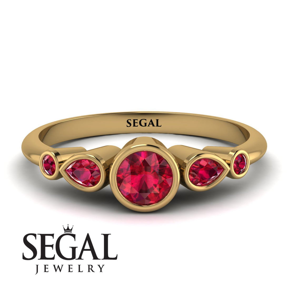 Bezel Symmetrical Ruby Ring - Ivy No. 55