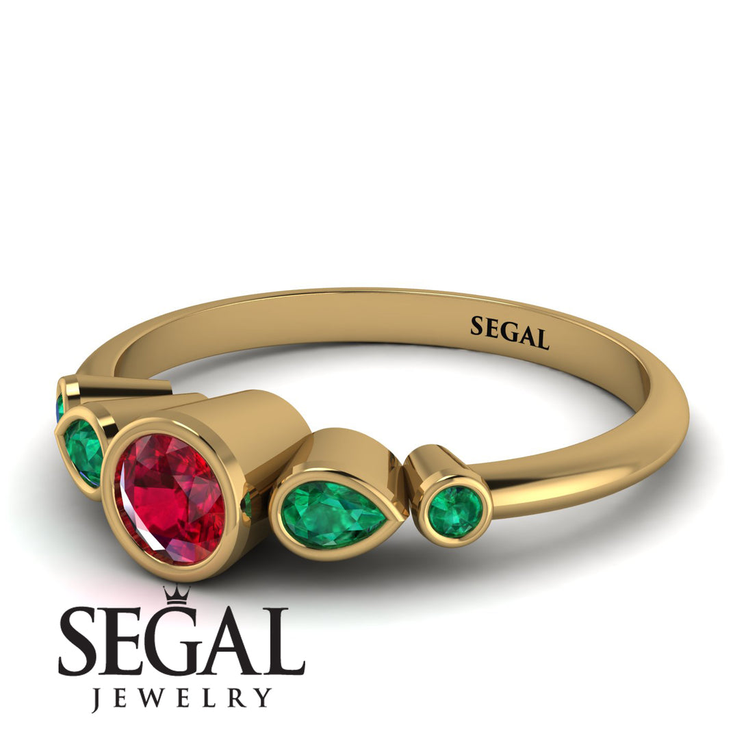 Bezel Symmetrical Ruby Ring - Ivy No. 25