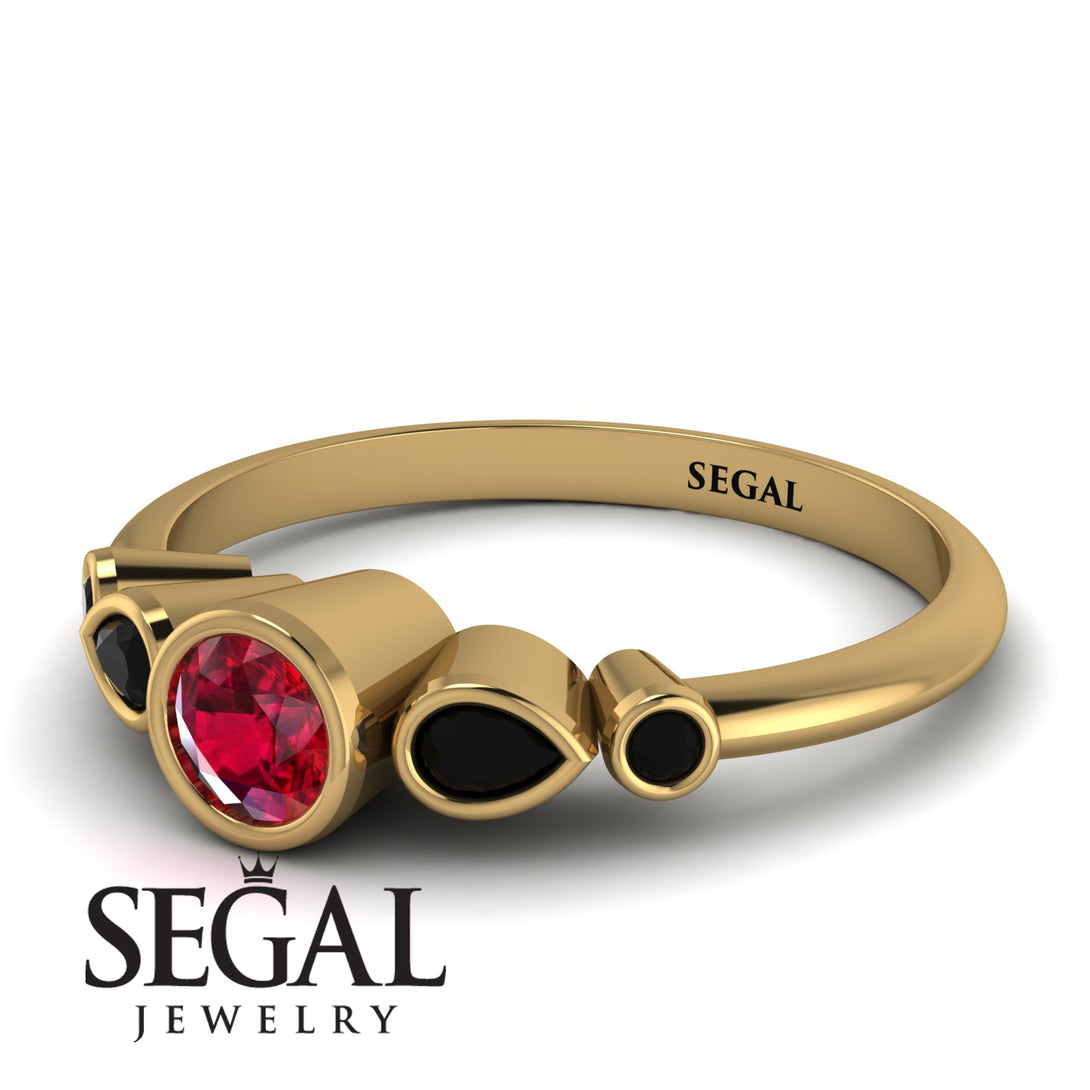 Bezel Symmetrical Ruby Ring - Ivy No. 40