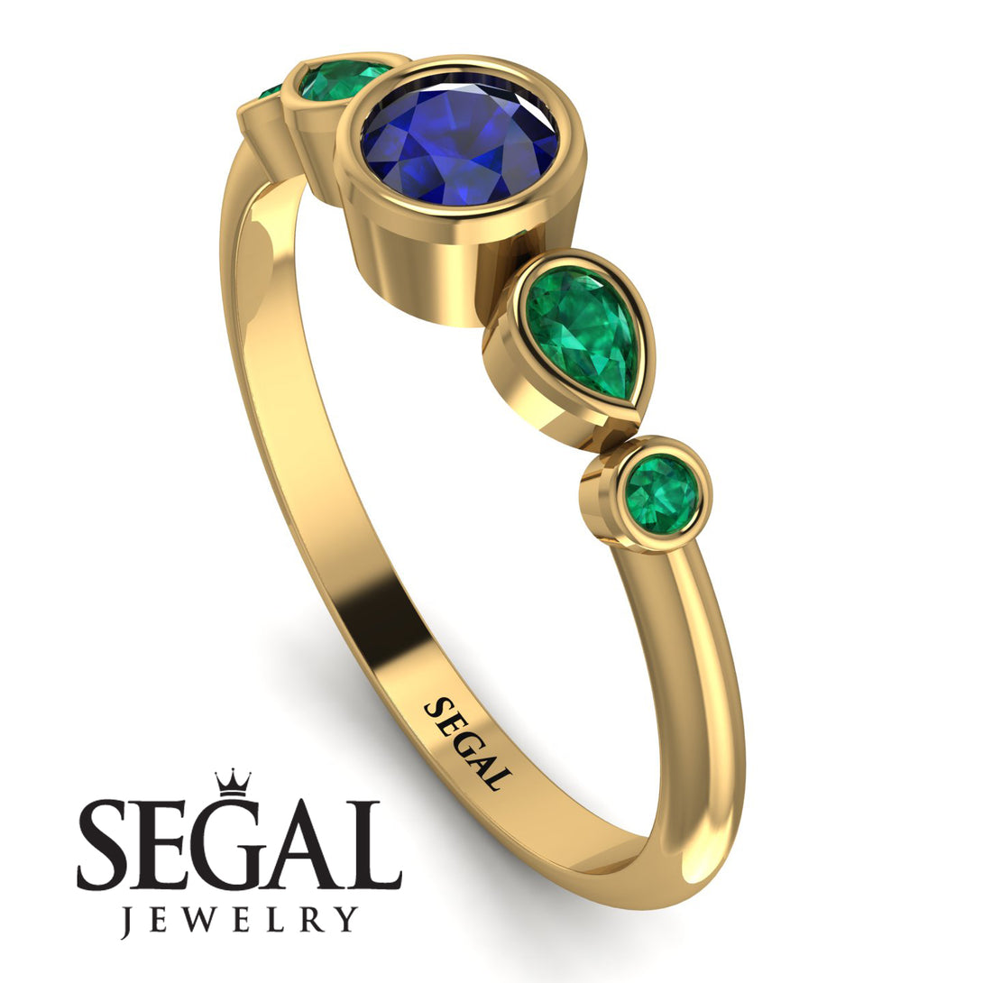 Bezel Symmetrical Sapphire Ring - Ivy No. 28