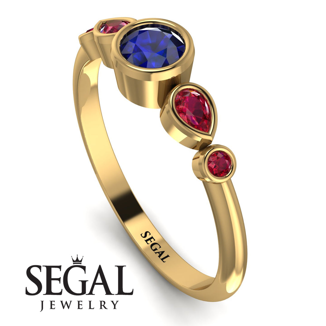 Bezel Symmetrical Sapphire Ring - Ivy No. 58