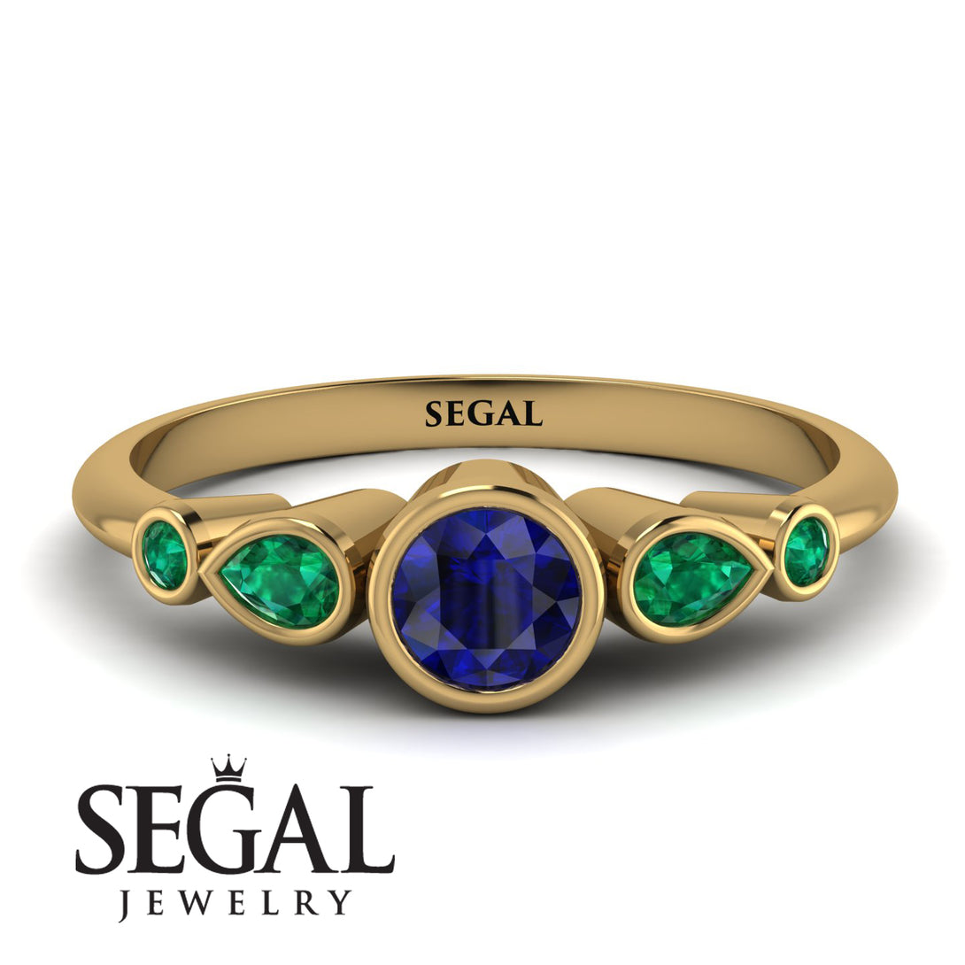 Bezel Symmetrical Sapphire Ring - Ivy No. 28