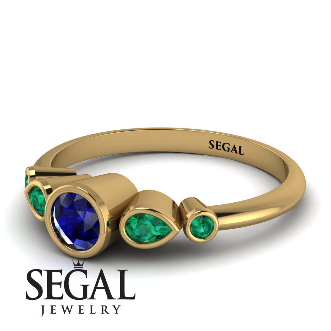 Bezel Symmetrical Sapphire Ring - Ivy No. 28