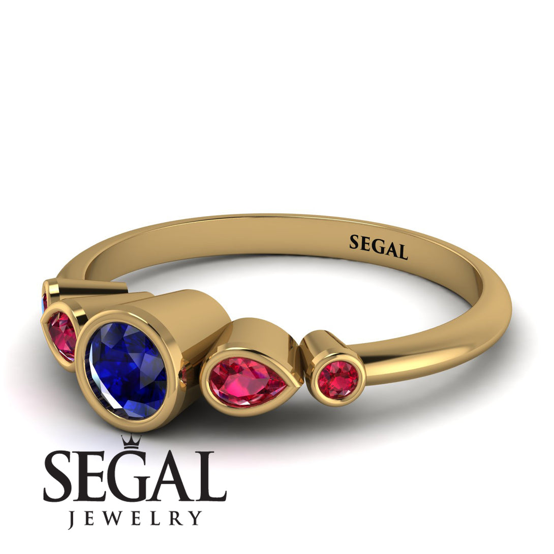 Bezel Symmetrical Sapphire Ring - Ivy No. 58