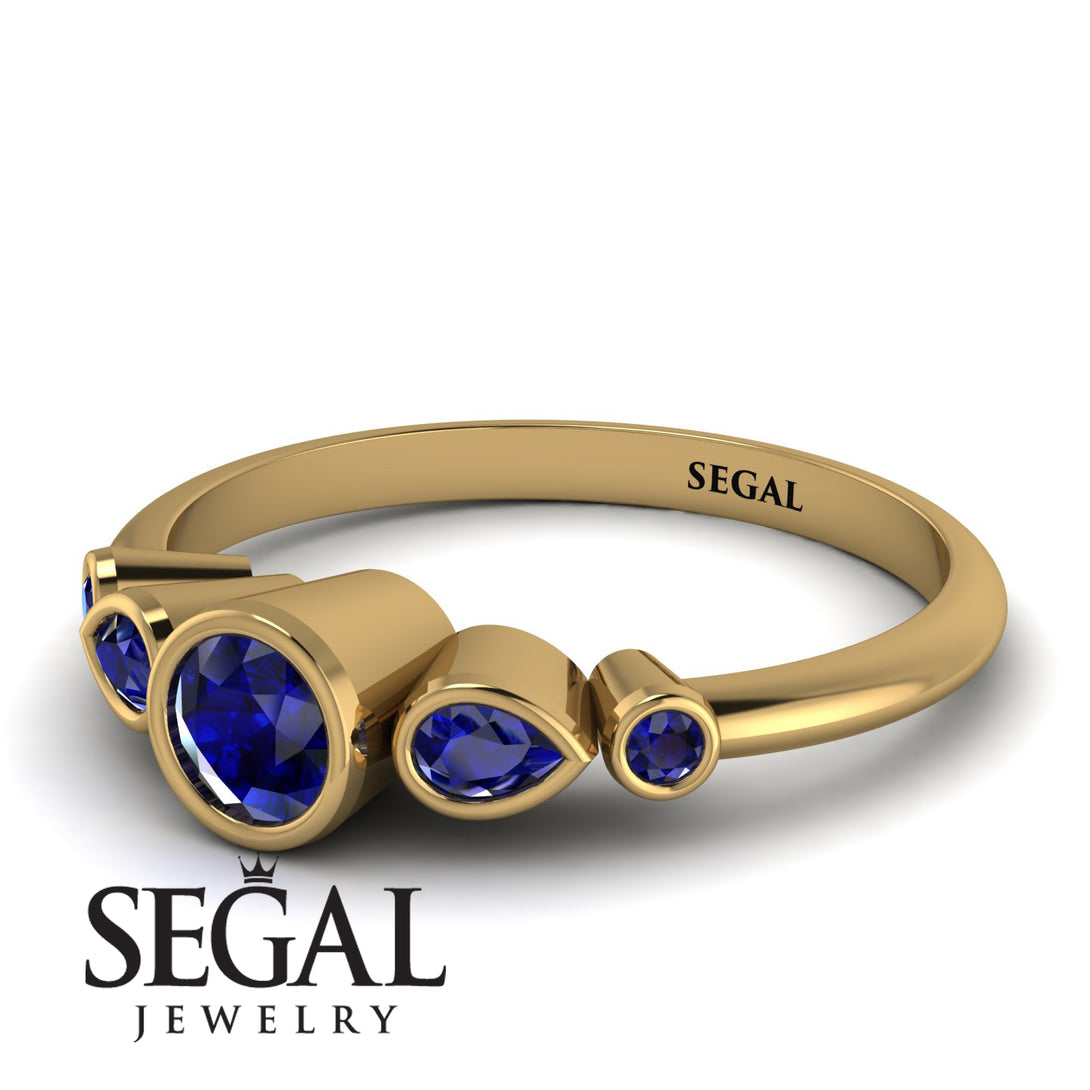 Bezel Symmetrical Sapphire Ring - Ivy No. 73