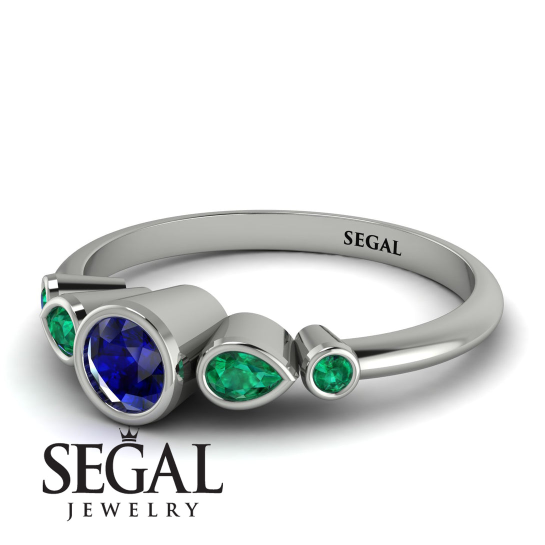 Bezel Symmetrical Sapphire Ring - Ivy No. 30