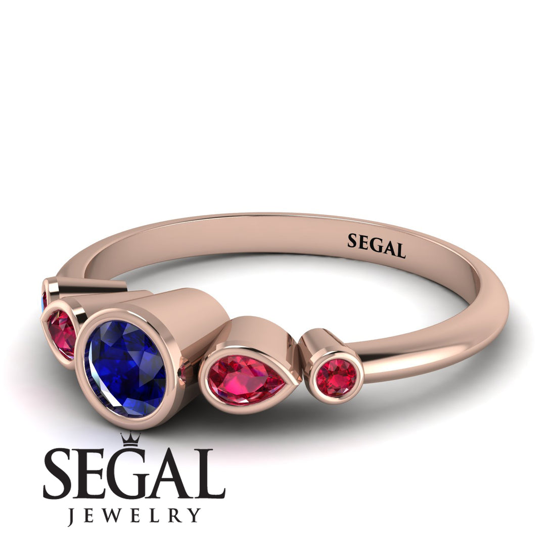 Bezel Symmetrical Sapphire Ring - Ivy No. 59