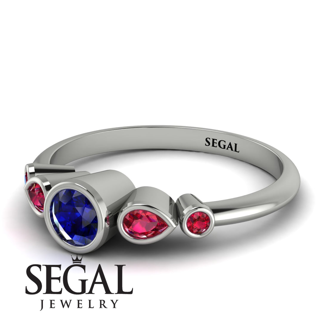 Bezel Symmetrical Sapphire Ring - Ivy No. 60