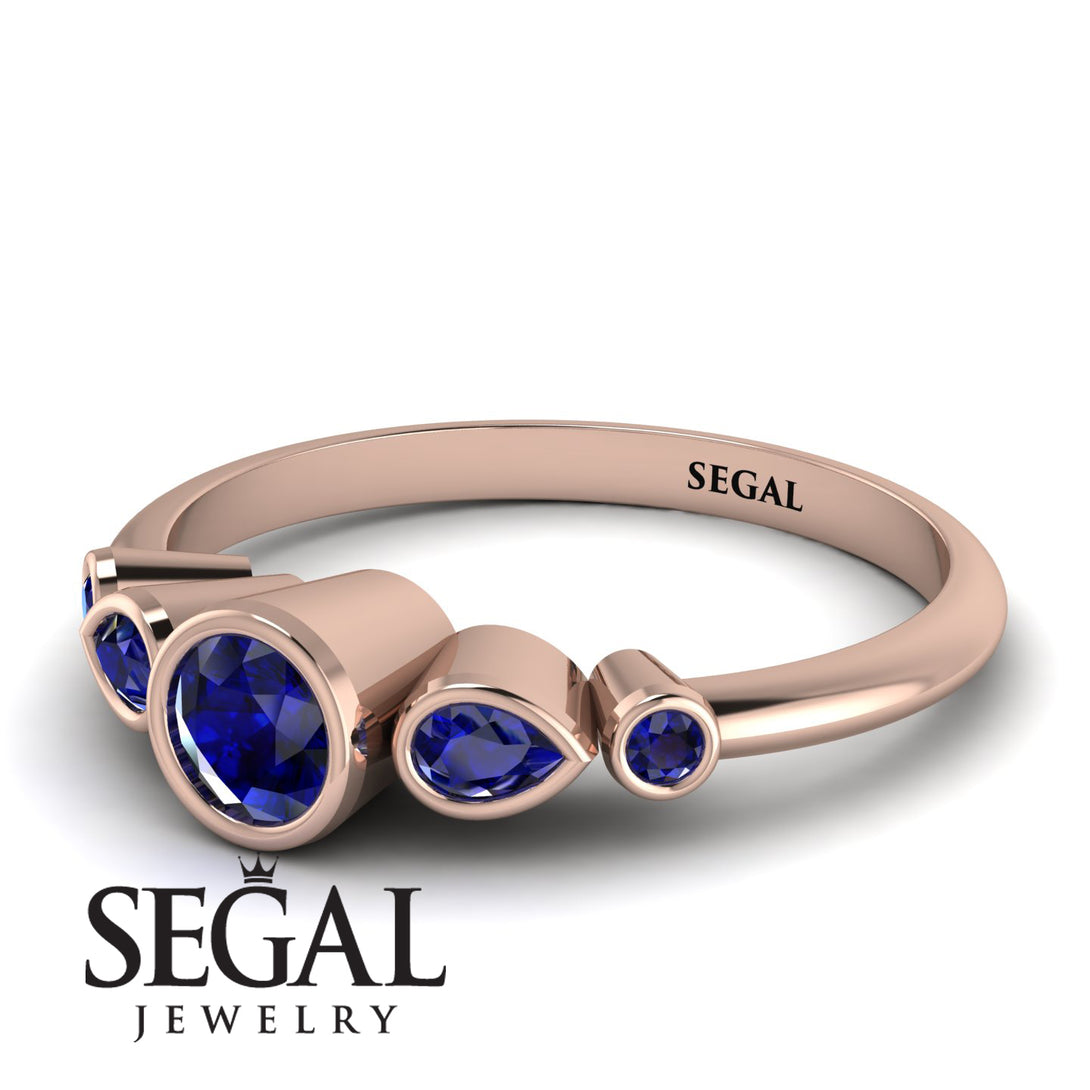 Bezel Symmetrical Sapphire Ring - Ivy No. 74