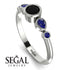 Bezel Symmetrical Black Diamond Ring - Ivy No. 69