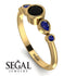 Bezel Symmetrical Black Diamond Ring - Ivy No. 67