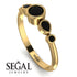 Bezel Symmetrical Black Diamond Ring - Ivy No. 37