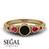 Bezel Symmetrical Black Diamond Ring - Ivy No. 52