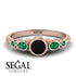 Bezel Symmetrical Black Diamond Ring - Ivy No. 23