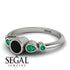 Bezel Symmetrical Black Diamond Ring - Ivy No. 24