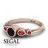 Bezel Symmetrical Black Diamond Ring - Ivy No. 53