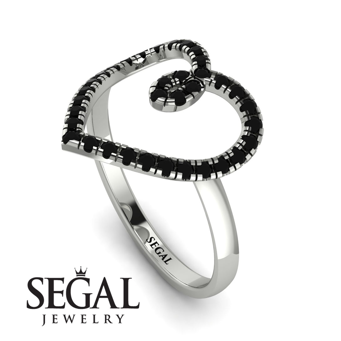Big Heart Black Diamond Ring - Ada No. 9