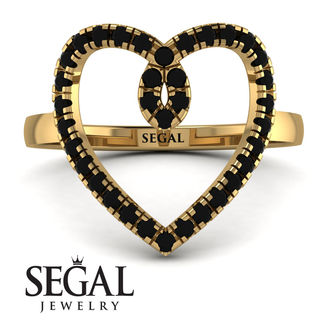 Big Heart Black Diamond Ring - Ada No. 7