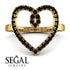 Big Heart Black Diamond Ring - Ada No. 7