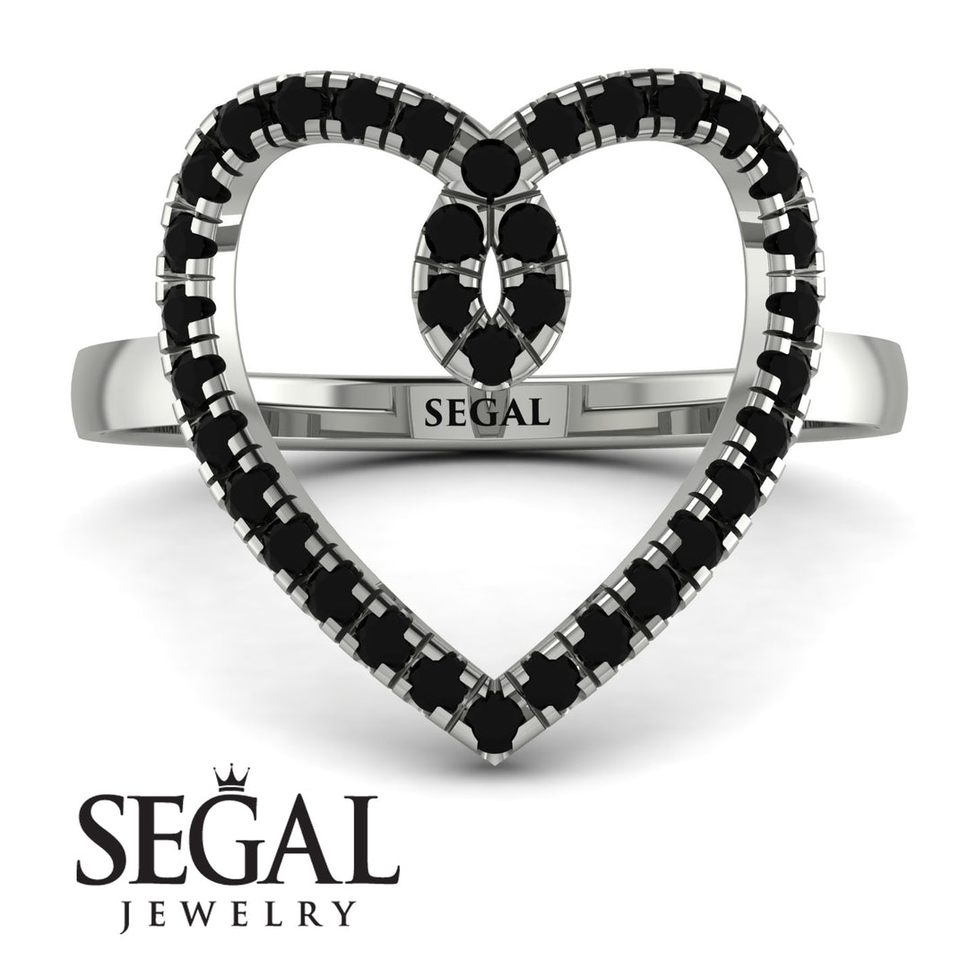 Big Heart Black Diamond Ring - Ada No. 9
