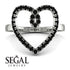 Big Heart Black Diamond Ring - Ada No. 9