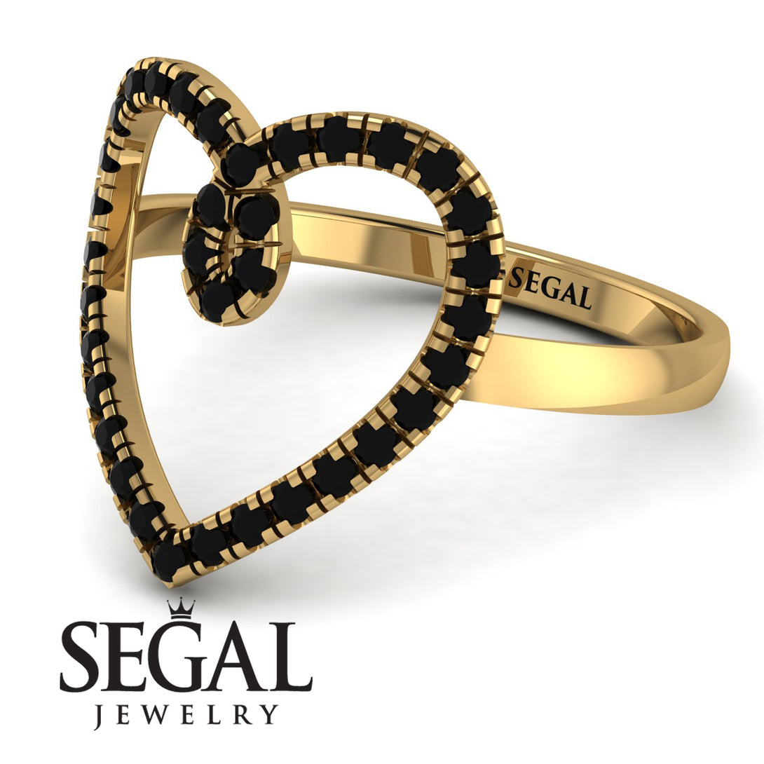 Big Heart Black Diamond Ring - Ada No. 7
