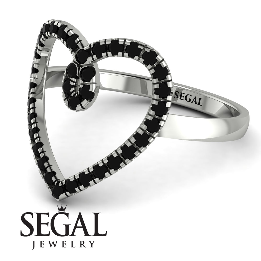 Big Heart Black Diamond Ring - Ada No. 9