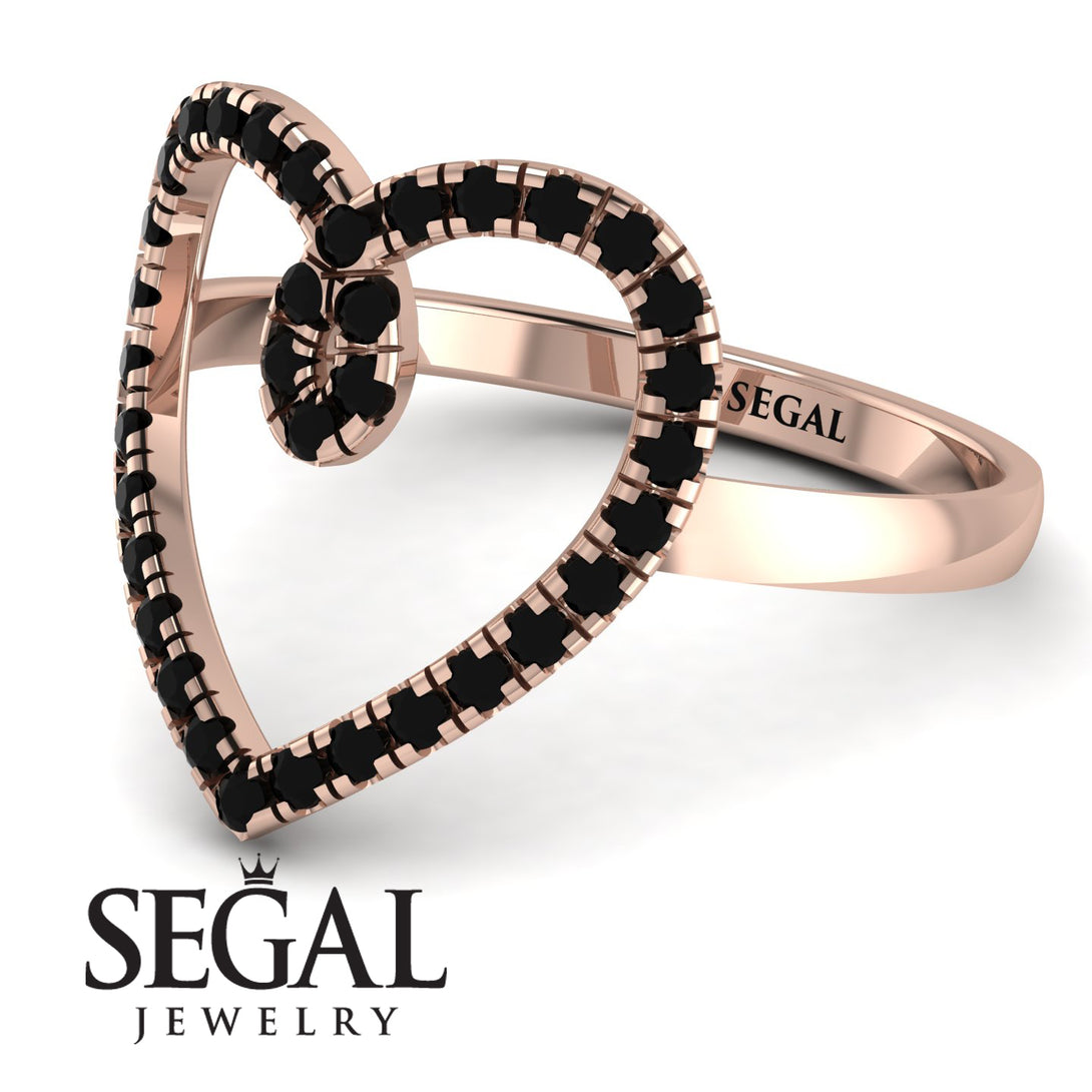 Big Heart Black Diamond Ring - Ada No. 8