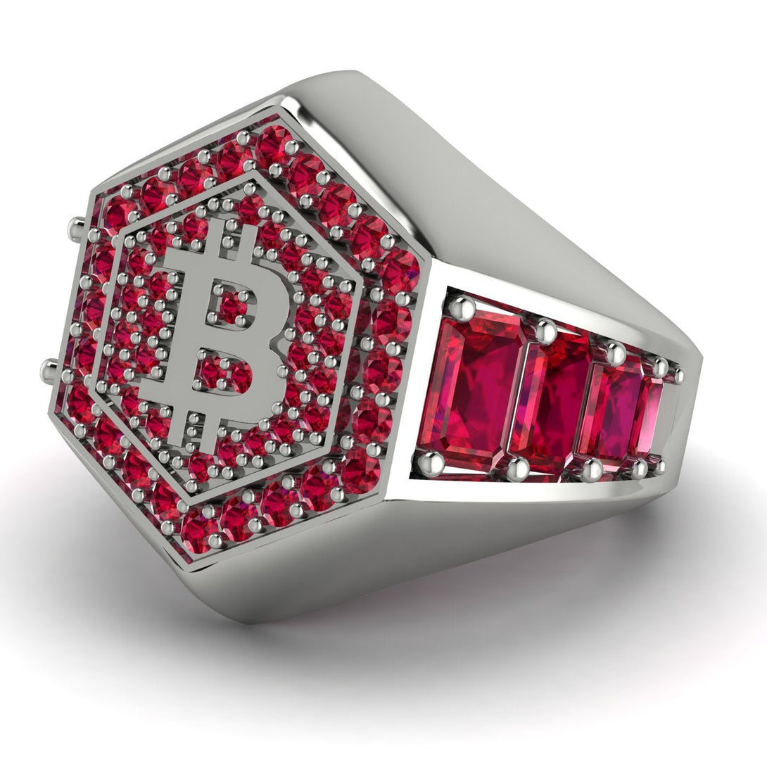 Bitcoin Ruby Signet Ring - Axel No. 36